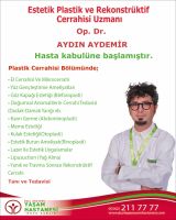 Estetik Plastik ve Rekonstrüktif Cerrahisi Uzmanı Op. Dr. AYDIN AYDEMİR Düztepe Yaşam Hastanesi'nde Hasta Kabulüne Başladı
