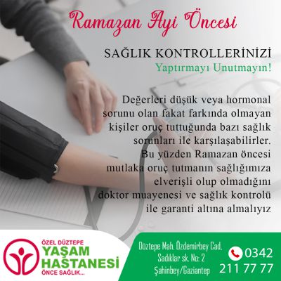 Ramazan Ayı Sağlık Kontrolü